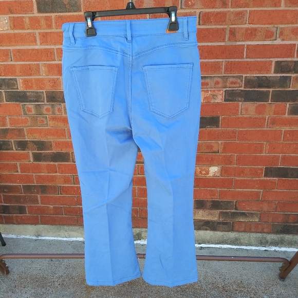 Massimo Dutti Skinny Fit Blue Flare Pants - Picture 5 of 6
